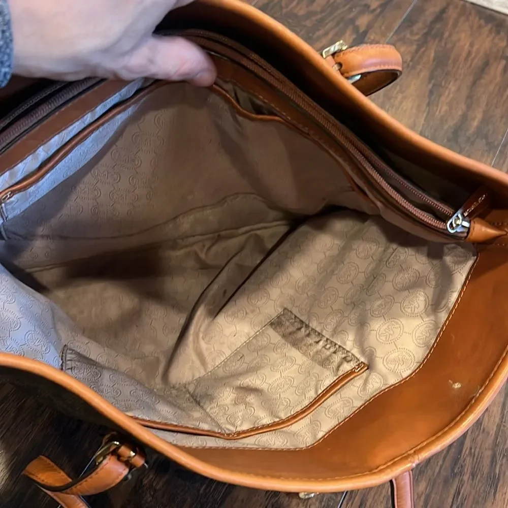 Michael Kors Signature Brown Tote Bag Shoulder Bag big in GUC